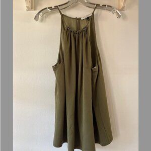 Halston Heritage Olive Green Halter - L